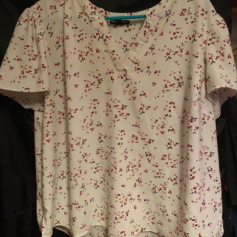 Hilary Radley Cream Boxy Blouse